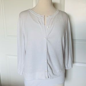 J Jill M Linen Cotton Cardigan 3/4 Sleeves